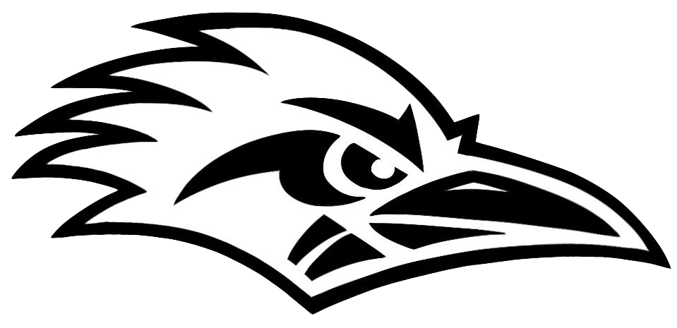 A roadrunner head outlined in black